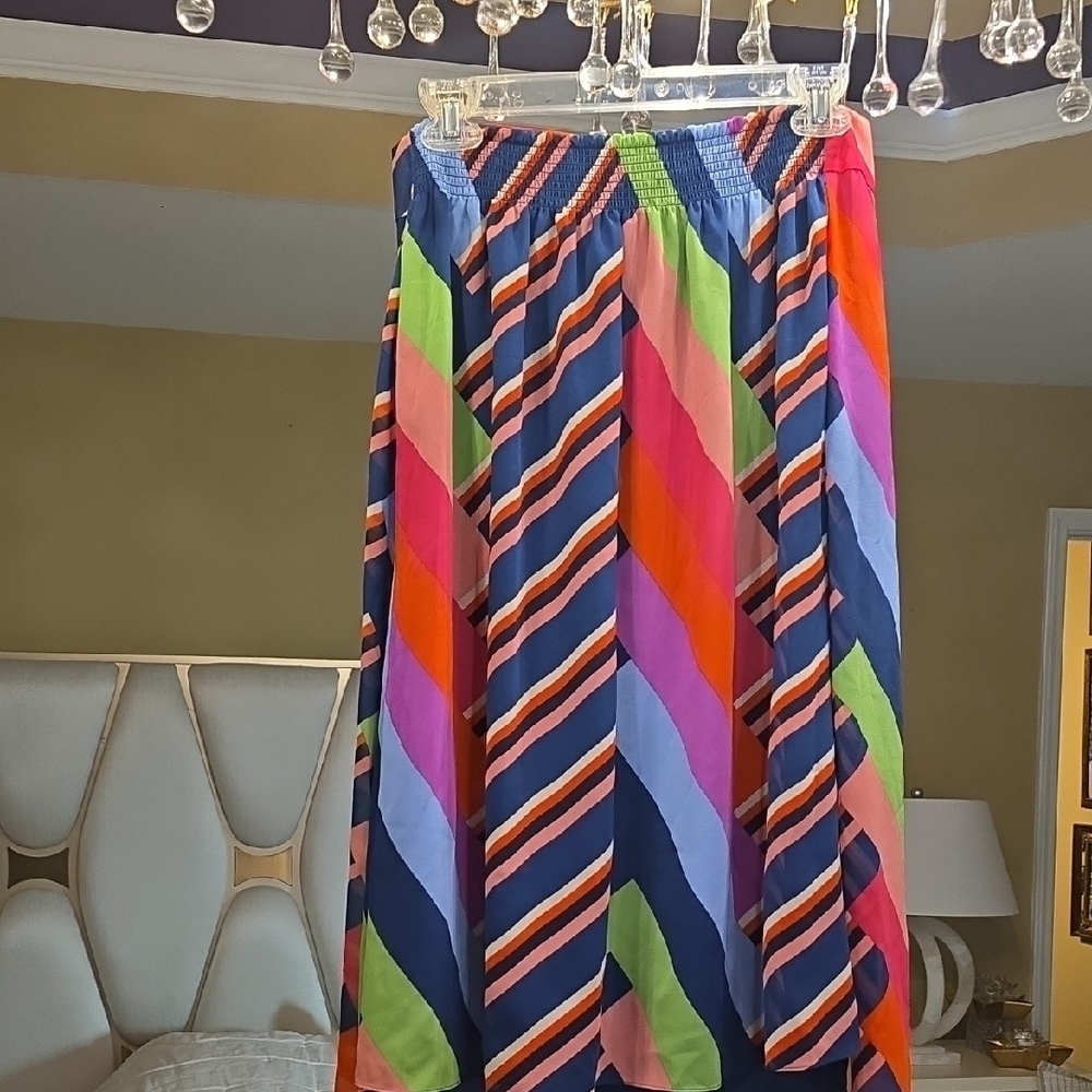 Trina Turk Multicolor Striped Midi Skirt Size M - Picture 7 of 13
